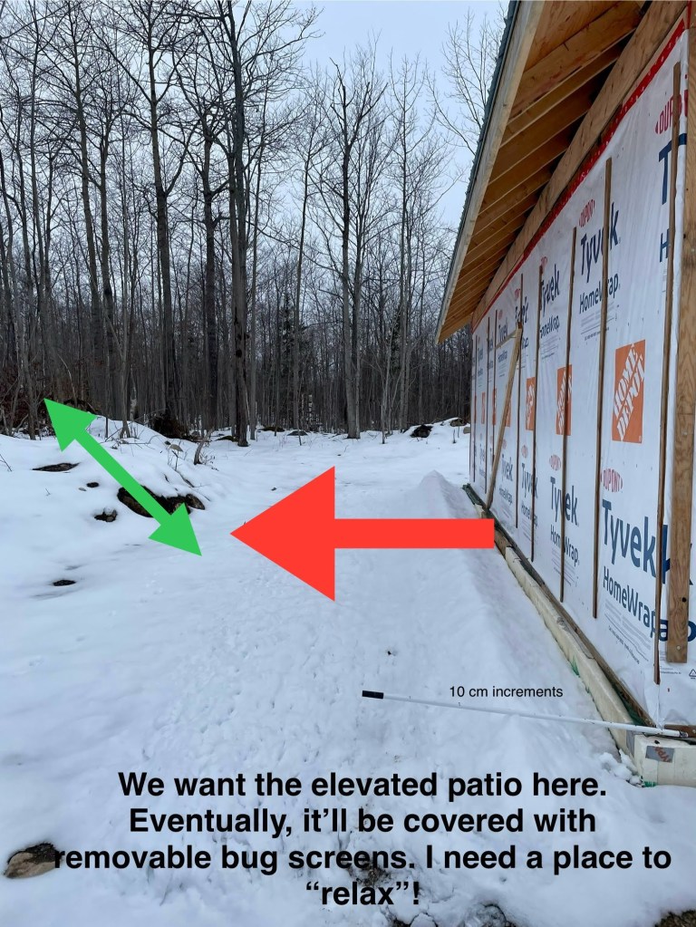 These are images of our compost heap and proposed elevated patio.