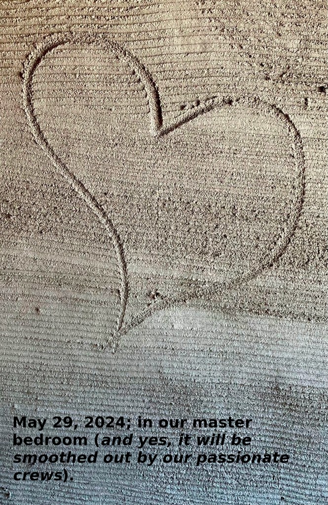 This is a humorous image of graffiti on our wall.