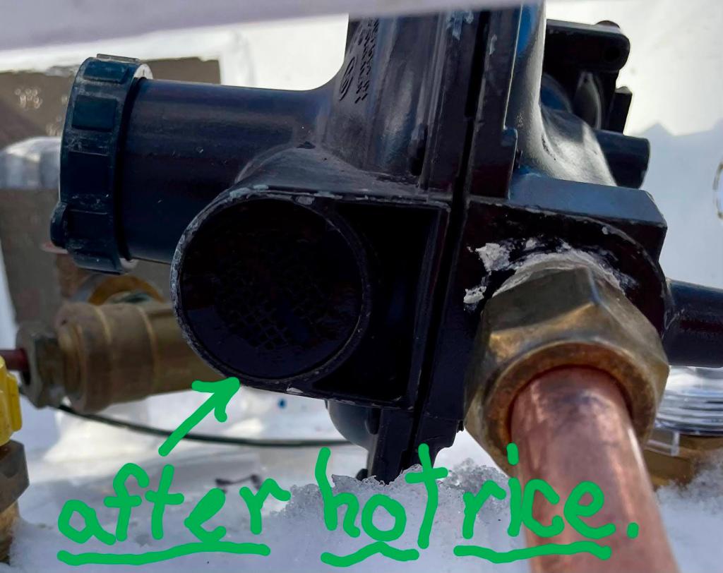 the thawed pressure regulator bubbled back to life