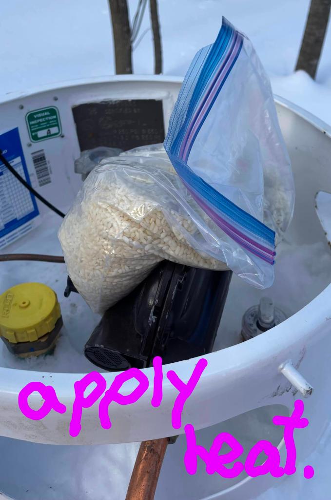 apply heat to thaw out frozen parts