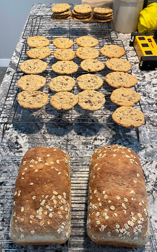 my spouse baked cookies and bread