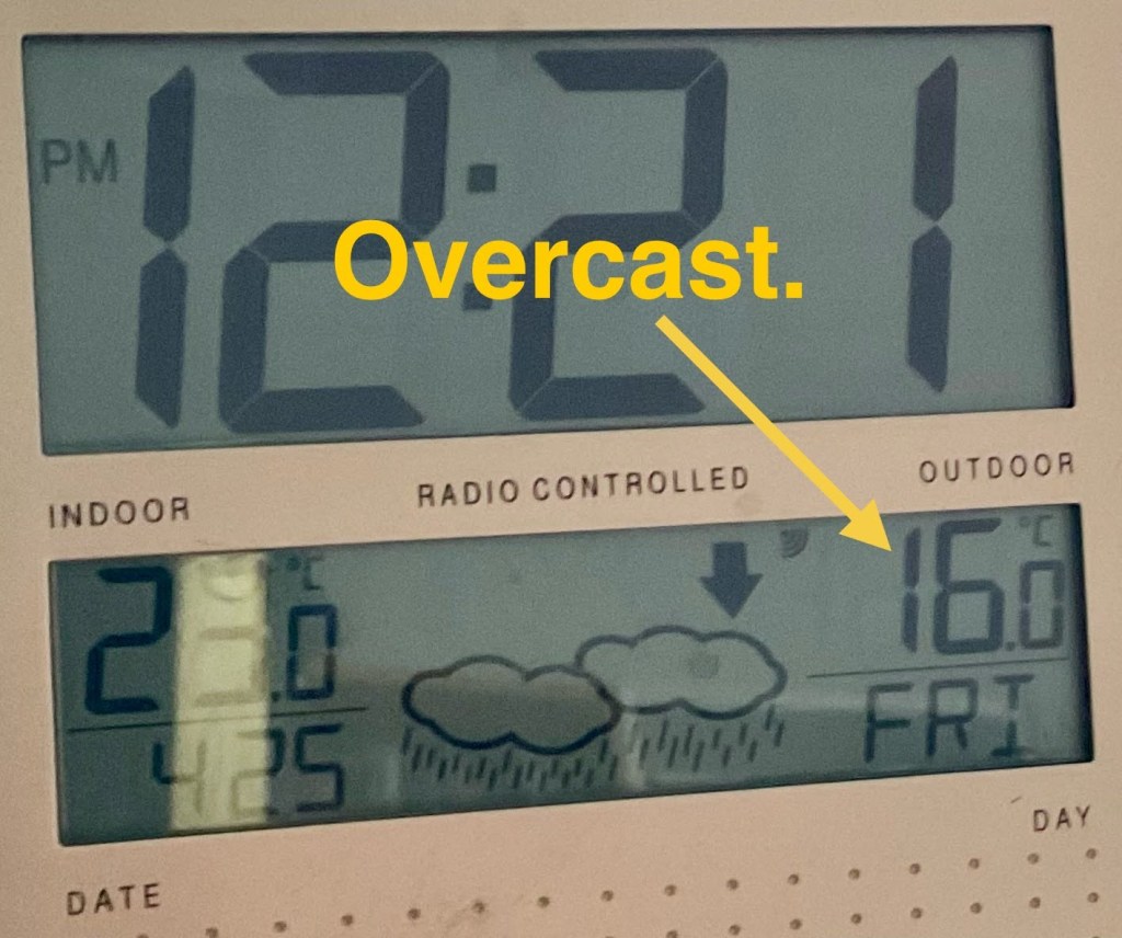 internal greenhouse temperature when overcast