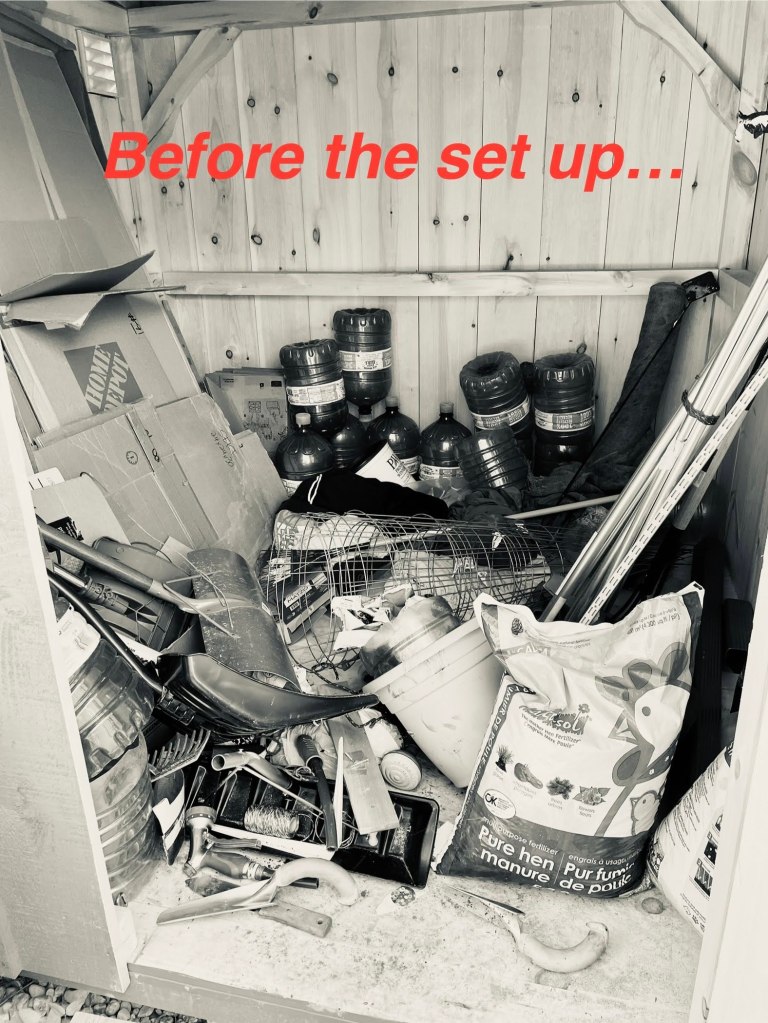 the garden shed was very disorganized and it frustrated Tobey