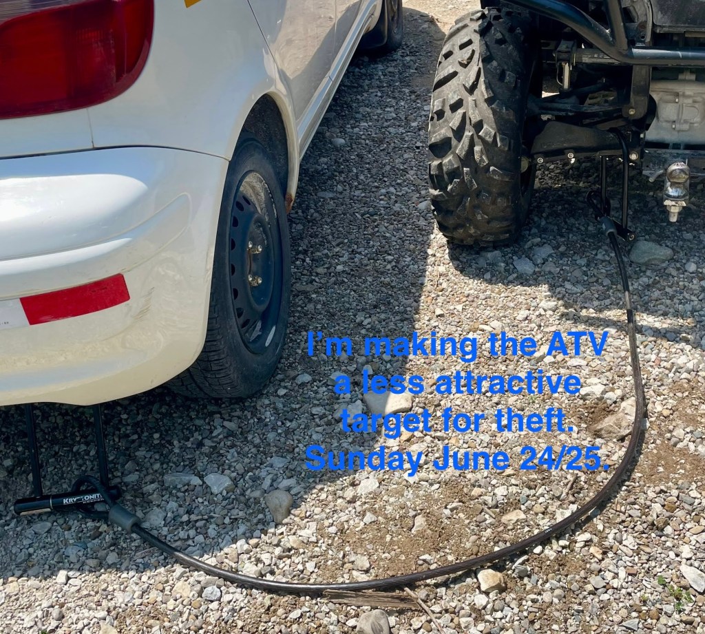 anti-theft cables and antique kryptonite bike locks for the atv and car