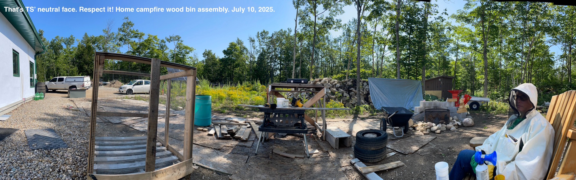 a panorama of the farm's east lawn