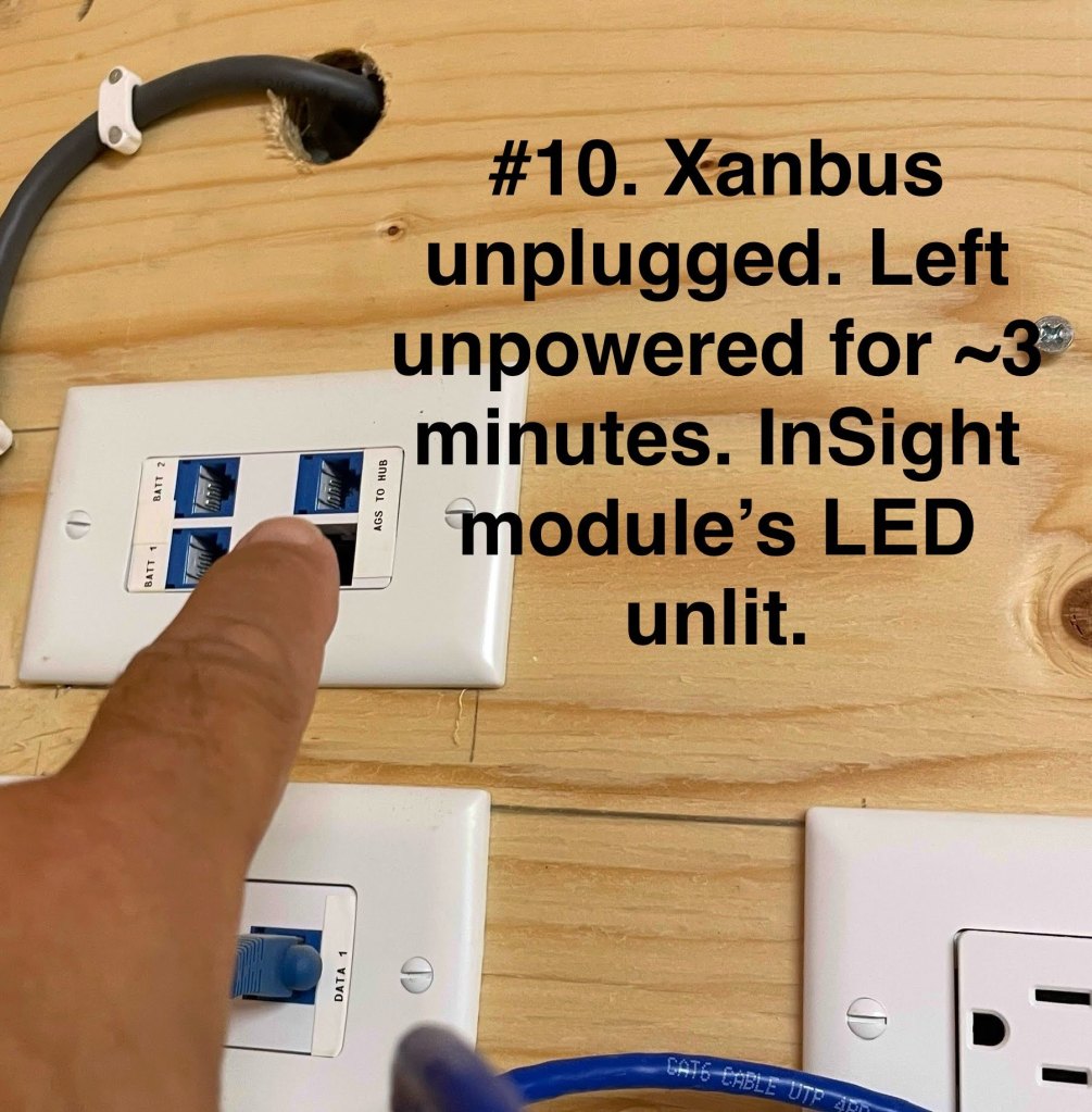 proof module was unplugged and allowed to reset itself