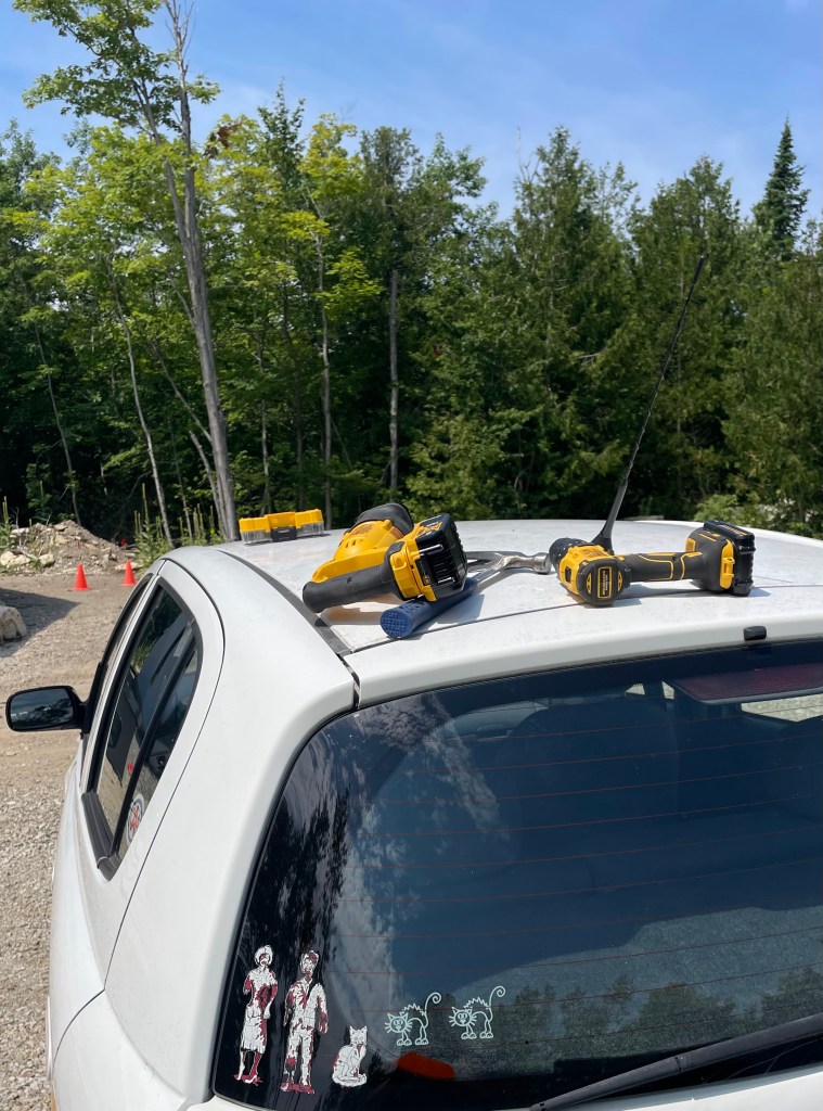 power tools near the pallet