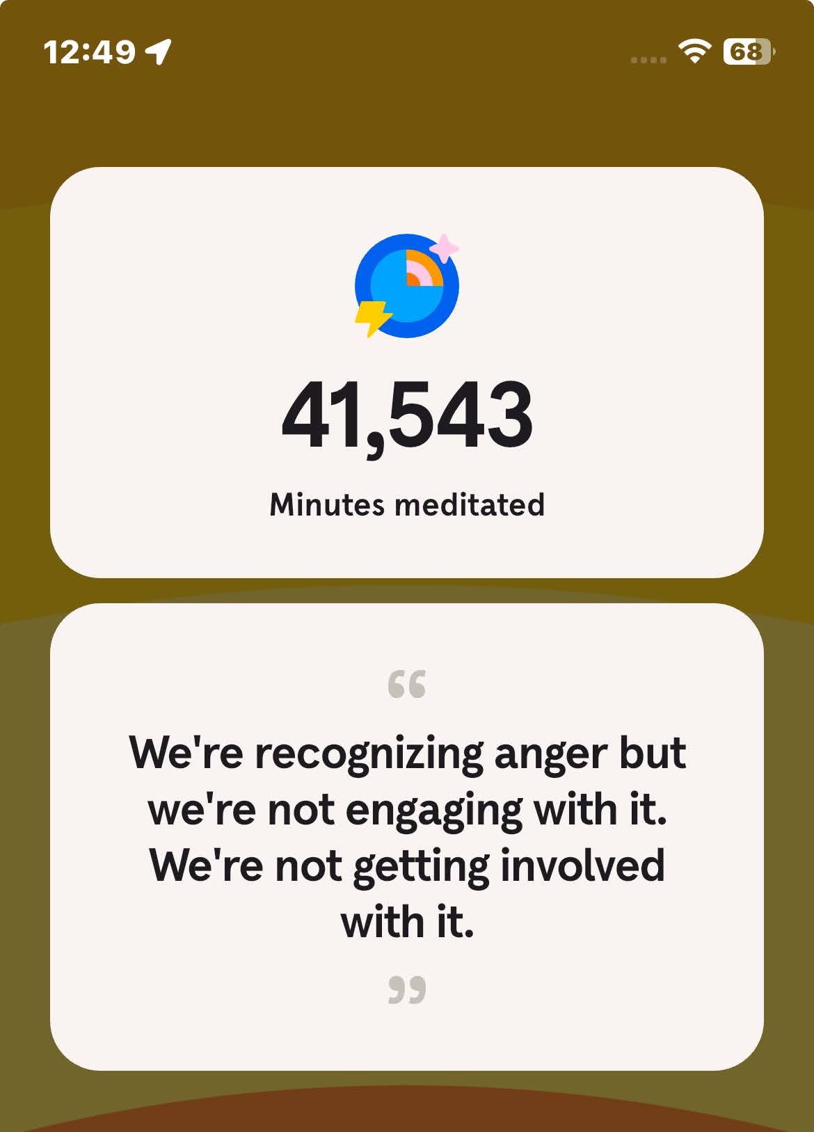 meditation end card from headspace online meditation application