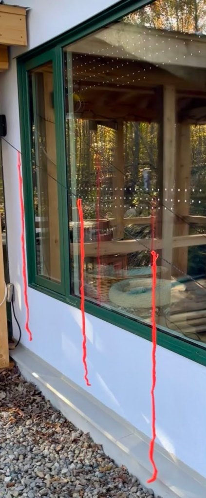 Markers on the south-south-east window.