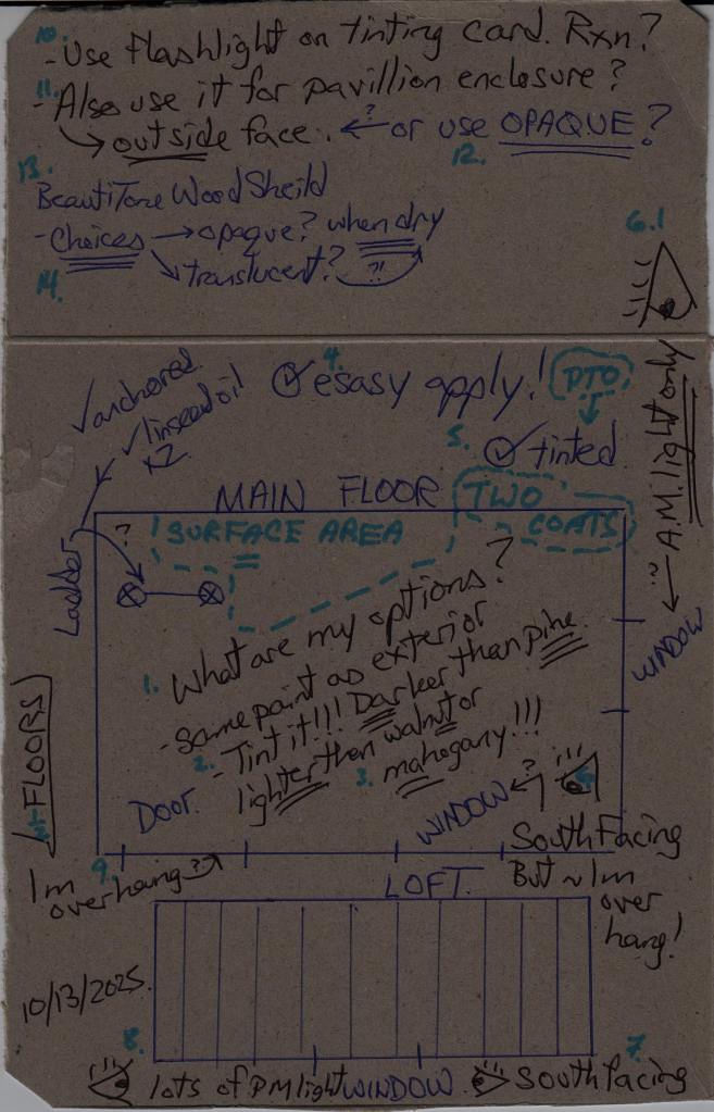 Paul's rough notes about floor painting.