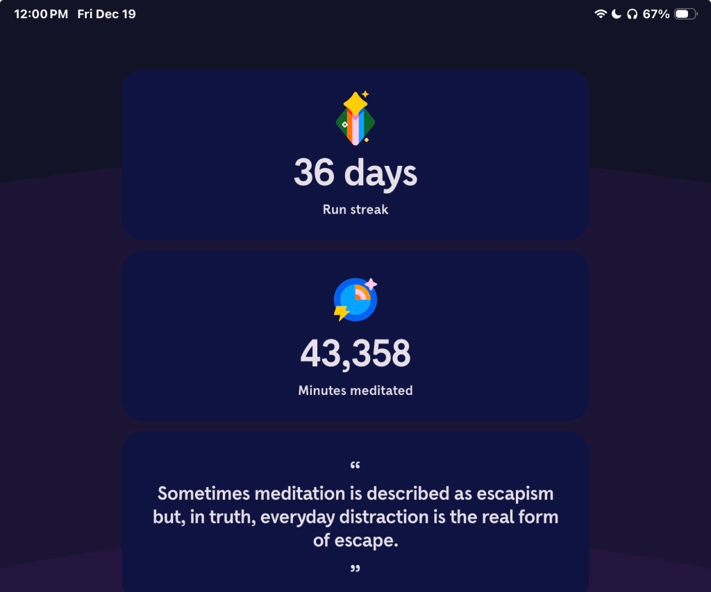 Paul uses meditation software to do biofeedback.