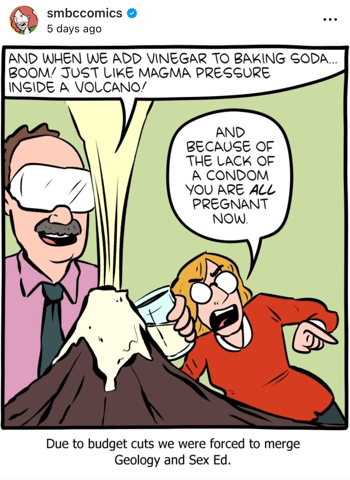 this cartoon is the property of SMB COMICS and is a screenshot from Instagram.