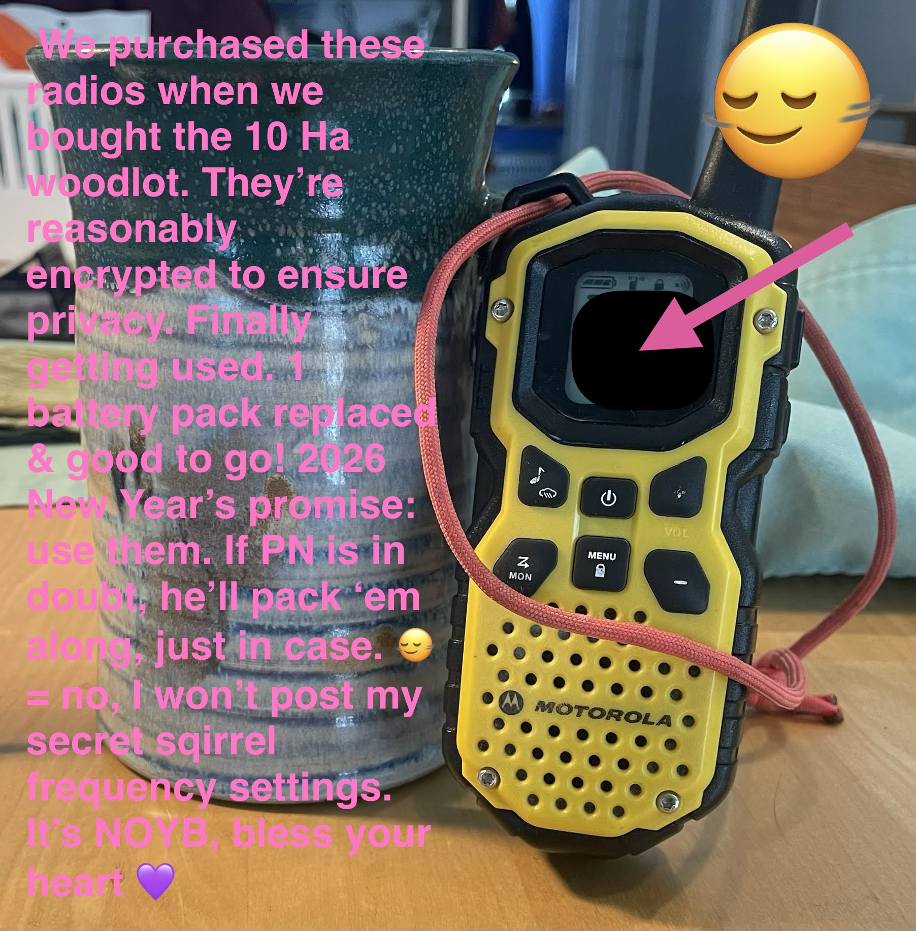 1 of 2 walkie talkies used on the farm.