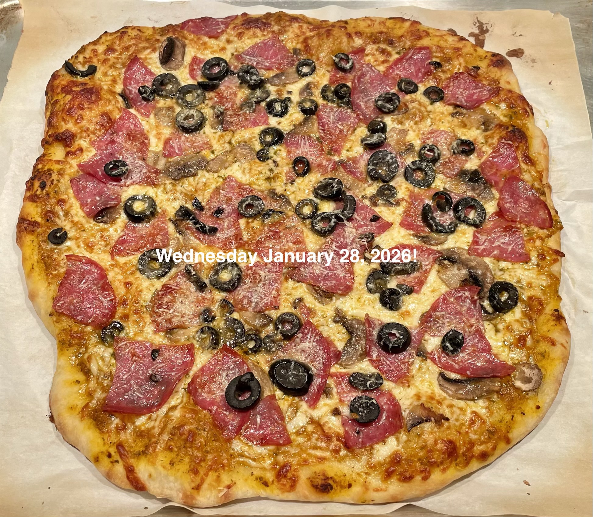 Meat and cheese pizza.