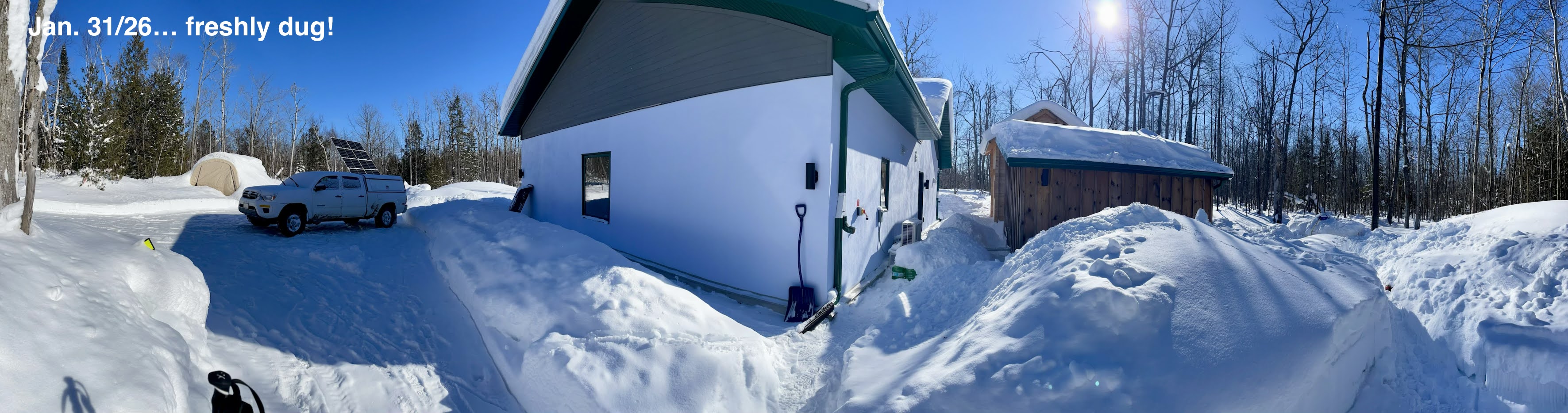 TS shovels our home's skirt for safety and waterproofing.