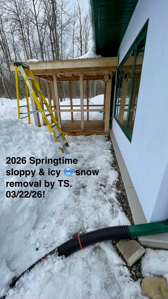 clearing snow away from the house