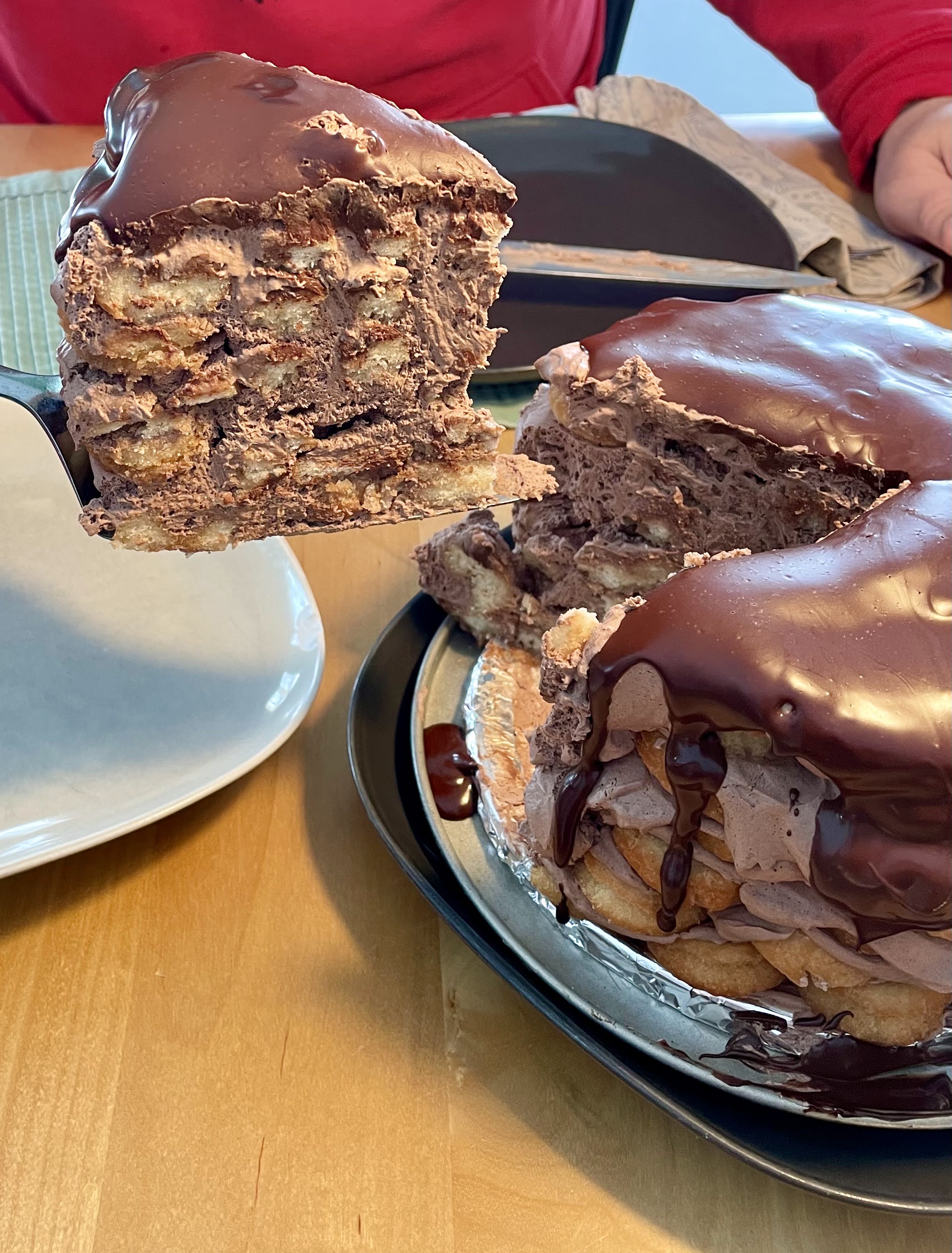 A cross section of the cake TS made for MS, our neighbour up the road.