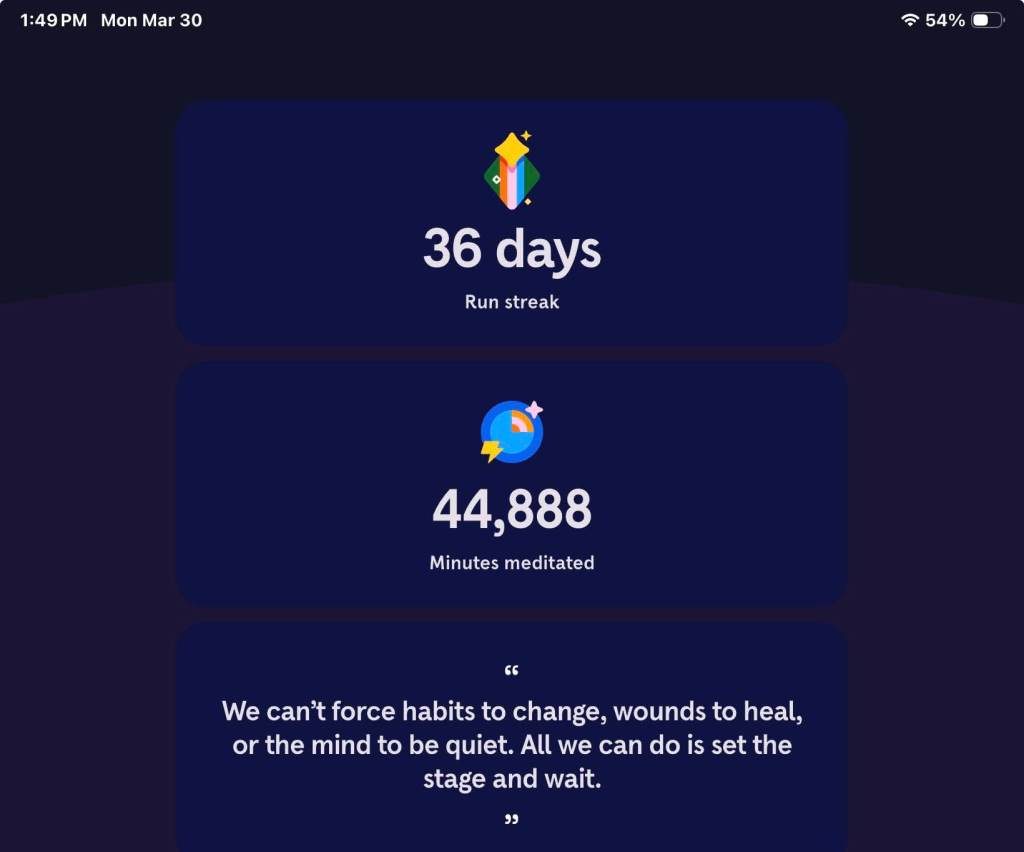 Thank you Headspace meditation software!