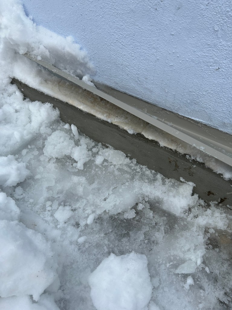 skirt damaged by the falling snow