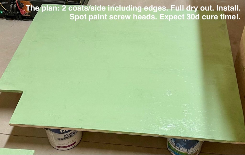 let's see whether these painted plywood panels will tolerate their final placement.