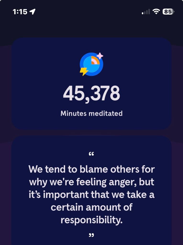 A screenshot from today's mediation. Yes, I've indeed mediated over 40K minutes.