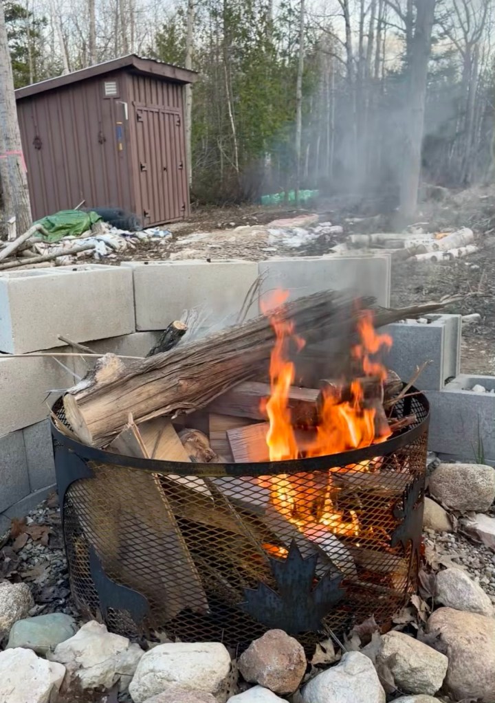 In less than a minute, the kindling went whoooosh.