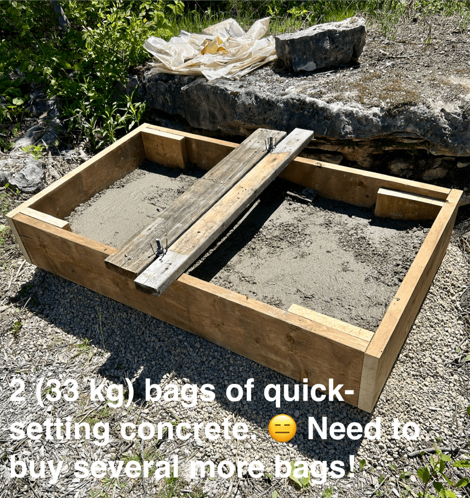 2 bags of concrete barely cover the gravel