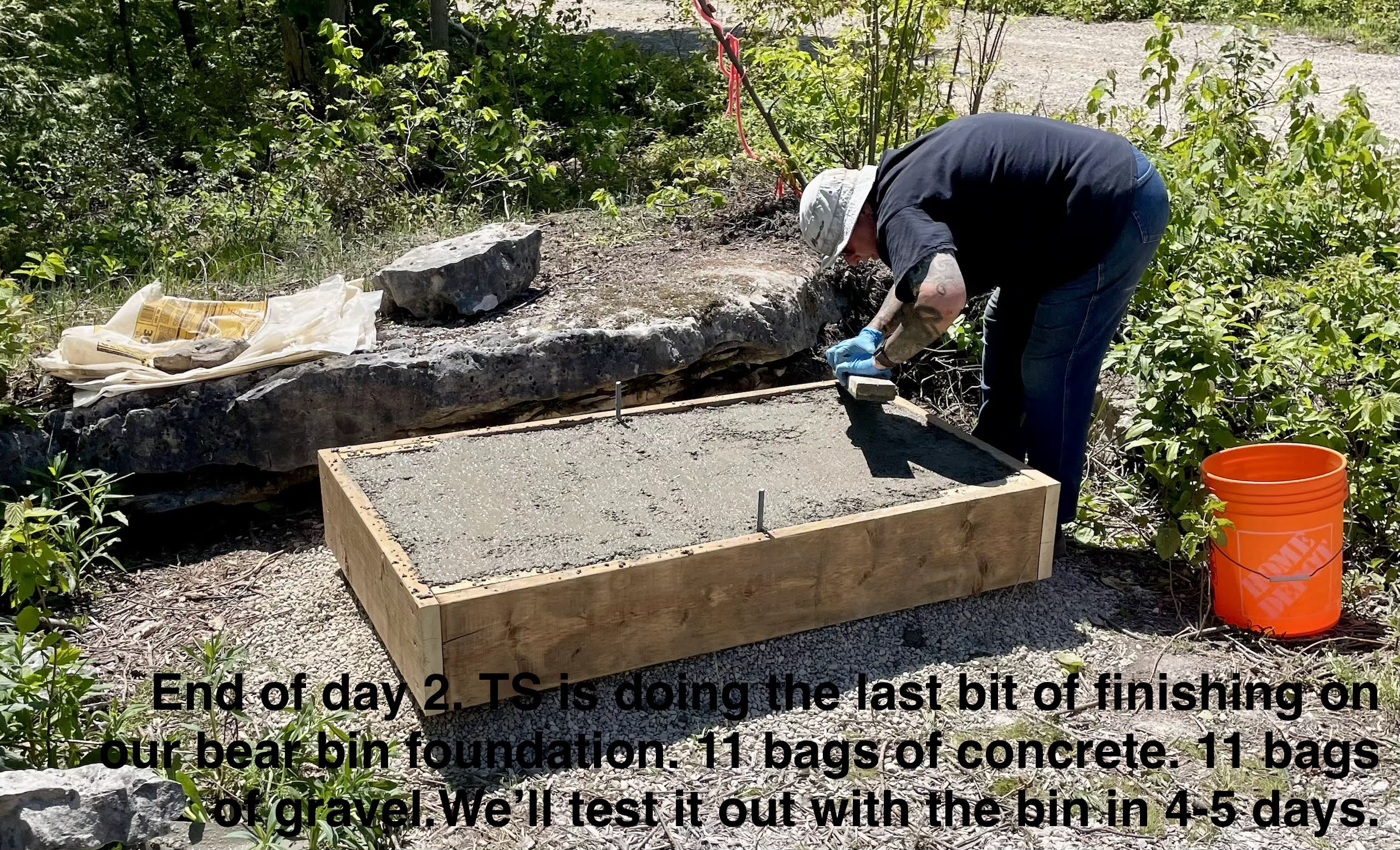 padding it down to get a level surface